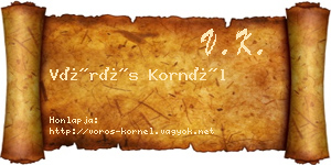 Vörös Kornél névjegykártya