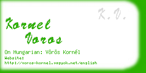 kornel voros business card