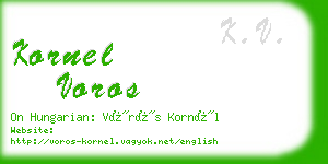 kornel voros business card
